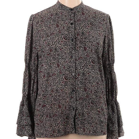 Michael Kors Tops - Michael Kors Floral Print Long Sleeve Shirt Top Sz XL